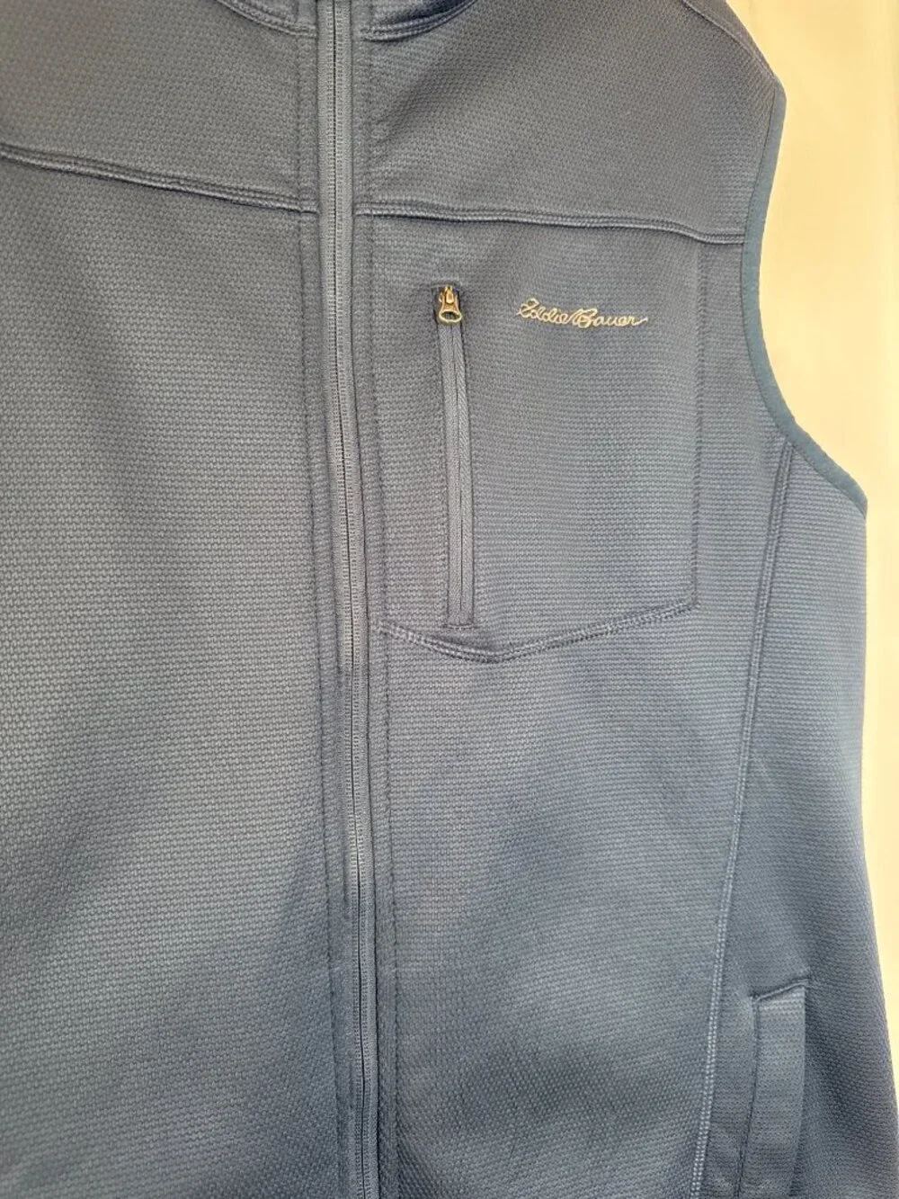Eddie Bauer Men's TL Blue Full-Zip Vest With Pockets Gorpcore Outdoors